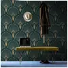 Papel Pintado Verde Retro Sala de Estar Americana Dormitorio Revestimiento de Pared Moda Europea Lujo Ligero Papel Pintado Hotel B&B Revestimiento de Pared Esmeralda
