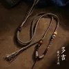 Cordón para Collar Tangka Estilo Tibetano Rocío del Sur Estilo Étnico Cuerda con Cuentas Dzi de Alta Calidad Colgante de Ámbar para Colgar en el Cuello Cuerda con Colgante Flor Dinero Fantasma de Montaña