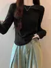 Camiseta larga de manga larga de moda para mujer hecha de tela DeRong, nuevo modelo 2026, color liso, engrosada para otoño e invierno, camiseta básica ajustada, top cálido de cuello redondo