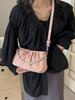 Bolso Nicho Estilo Francés para Mujer 2024 Nuevo Verano Moda Bolso Bandolera de Hombro Plisado Bolso de Mujer Portátil Bolso Cuadrado Pequeño
