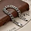Pulsera Cubana para Hombre Retro Regalo de Cumpleaños Hecho a Mano Lujo Ligero Patrón de Hierba Tang Pulsera para Niños