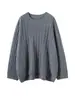 Novo Suéter de Lã com Gola Redonda Outono e Inverno Feminino Trançado Solto Tricô Base Twist Estilo Preguiçoso Blusa de Puxar