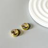 Aretes de Moda Estilo Coreano Ins Nicho Elegantes Simples de Alta Gama Geométricos de Círculo Aretes para Mujer Versátiles Aretes para Estudiante
