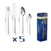 Aço Inoxidável Cintura Fina Faca e Garfo para Comida Ocidental Caixa de Presente para 6 Pessoas Faca de Bife, Garfo e Colher Talheres de Exportação Conjunto de 24 Peças