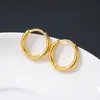 Brincos sólidos para mulheres e homens, unissex, novo estilo transfronteiriço, argola lisa, ear cuffs retrô franceses, brincos estilo europeu e americano, atacado