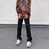 Jeans rotos para hombre otoño estilo americano desgastados lavados callejero moda retro sueltos rectos pierna ancha pantalones mopa