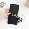 Estilo Europeo y Americano de Lujo Adecuado para Funda Protectora de Teléfono Móvil Samsung Zflip3 Creativa Anti-Caídas y Antideslizante Flip4 Estilo Nuevo de Celebridad de Internet