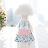 Vestido para animais de estimação, roupas para cães e gatos, pelúcia de verão, urso amargo, schnauzer, filhote pequeno, primavera e verão, flor, borboleta