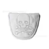 Funda para palo de golf calavera semicírculo grande tira recta PU tela impermeable funda para putter funda protectora en línea