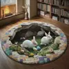 Nueva Alfombra de Piso de Conejo de Pascua para Sala de Estar, Alfombra Decorativa con Efecto Visual 3D, Alfombra de Entrada Antideslizante y Resistente a la Suciedad, Transfronterizo