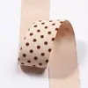 Cinta de Tela de Sarga Oscura con Lunares Impresos por un Lado, Lazo DIY para Accesorios del Cabello, Flor LED de Lunares Pequeños, Empaque de Regalo