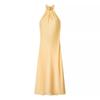 Comércio Exterior Transfronteiriço Atacado Amazon Roupas Femininas Verão 2025 Novo Vestido Midi Gola Alta Textura de Cetim de Seda