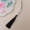 Guanshan Yue Producto Nuevo Abanico de Concha de Ácido Acético Colgante de Borla Nube Verde Oreja Hanfu Cheongsam Presurizar Solapa Colgante