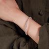 Pulseira Torcida Feita à Mão Yanyu Jiangnan Nova Chinoiserie Borracha Sólida Trançada com Seda Corda Torcida Galvanizada com Prata Pura 999 Pulseira para Homens e Mulheres