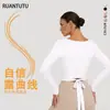 Camiseta Base Sexy de Manga Larga con Cuello en V Cruzado Nuevo Estilo Transfronterizo Ropa de Otoño para Pilates Yoga para Mujeres Deportes