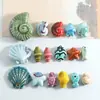 Cuentas sueltas de cerámica de animales marinos, concha, caracola, estrella de mar, cuentas para ensartar, accesorios para manualidades, agujero recto, accesorios de ropa hechos a mano, cuentas de porcelana