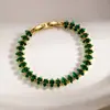 Pulsera transfronteriza personalizada de circonita de colores, estilo de lujo ligero, estilo simple europeo y americano, diseño de nicho, exquisito accesorio para la mano