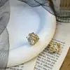 Brincos de Tarraxa Zircônia Espiga de Trigo Levemente Luxuosos Estilo Francês para Mulheres, Design de Nicho Vintage com Sensação de Alto Padrão, Brincos Versáteis para Mulheres