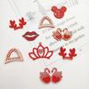 Perla Pedrería Tela no tejida Pedrería roja Exquisito Cisne con incrustaciones de diamantes Fuzi Cornamenta DIY Bolso Accesorios de ropa
