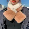 Cachecol Perolado Combinando Cores Feminino Inverno Estilo Coreano Versátil Estudante Fofo Cachecol Peludo Cruzado Pelúcia Espessado Quente