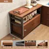 Estante de Cocina Gabinete Lateral Multifuncional Mesa de Trabajo de Pie en el Suelo Mesa de Trabajo Almacenamiento de Ollas y Tazones Gabinete Lateral para el Hogar