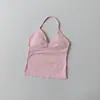 Top Esportivo Fitness Cruzado com Gola Halter Costas Bonitas Sem Costura Secagem Rápida Top Fitness para Esportes de Alta Intensidade Yoga para Mulheres