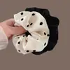 Estilo Francés Suave~Scrunchie de Lunares de Satén Retro de Nicho, Lazo para Moño, Diadema, Accesorio para el Cabello de Alta Gama
