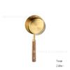 Cuchara Medidora de Acero Inoxidable Juego de Cucharas Medidoras Mango de Madera de Acacia Taza Medidora de Bronce Utensilios de Repostería Graduados Juego de Cuatro Piezas