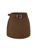 Falda Corta Sexy Estilo Preppy Americano para Mujer en Otoño e Invierno Nuevo Estilo Coreano Versátil Ajustada a la Cadera Falda con Cinturón de Lana