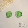 Nuevo Colgante de Hoja de Monstera Verde Fresco de Aleación DIY Pulsera Llavero Decoración Accesorio Materiales