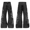 Jeans para Hombre Estampado Patchwork de Lunares, Corte Recto Holgado, Estilo Americano High Street, Marca de Tendencia, Pantalones Elegantes Ligeramente Acampanados