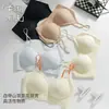 Ropa Interior de Seda Ultra Fina Sin Costuras con Fragancia a Camelia para Mujeres con Pecho Pequeño, Levanta los Lados del Pecho, Transpirable, Cómoda, Sujetador de Soporte Suave