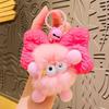 Pingente de Pelúcia Bola de Carvão Fofo Boneca de Pelúcia Laço Amarrado Charm de Bolsa Chaveiro Atacado Brinquedo Criativo