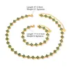 Conjunto de Acessórios de Moda Cruzado com Strass Completo Trevo de Quatro Folhas Colar para Clavícula Pulseira de Aço Inoxidável com Galvanoplastia a Vácuo Venda Direta da Fábrica no Atacado