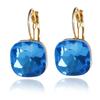 Aretes Elegantes de Moda Transfronteriza Europea y Americana con Cristales, Simples y Versátiles con Piedras Preciosas Geométricas, Estilo de Lujo al por Mayor