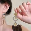 Pendientes de Pedrería Exagerada Super Brillantes de Lujo Ligero para Graduación y Noche, Pendientes de Botón Elegantes y Geniales, Pendientes de Diosa