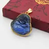 Pingente de Buda banhado a ouro pingente de Buda Maitreya com incrustação de jade branco jade verde pingente colar popular fornecimento ao vivo atacado