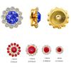 Flor de doble capa de tamaño transfronterizo mezclada con placa de girasol de 100 colores, hebilla de diamante de cristal cosida a mano, accesorios de joyería DIY