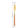 Venta caliente transfronteriza mango de imitación de madera acero inoxidable vajilla imitación madera veteada cuchillo tenedor cuchara cuchillo tenedor cuchara para bistec coreano cuchara para postre juego