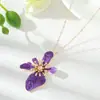 Set de Joyería Transfronterizo Europeo y Americano: Conjunto de Collar, Aretes, Pulsera y Anillo de Flor Multicapa con Goteo de Aceite, Accesorios para Manos, Pulsera