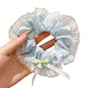 Scrunchie Floral Xadrez de Alto Acabamento, Elástico Elegante Estilo Ballet, Faixa de Cabelo da Moda para Rabo de Cavalo, Acessório de Cabelo Popular Online
