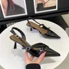 Sandalias Baotou para Mujer Tacón de Aguja Verano Nueva Llegada Charol Color Nude Tacones Altos Punta Fina Sandalias Elegantes de Una Tira sin Espalda