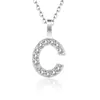 Amazon transfronterizo nuevo collar con incrustaciones de circonita de diamantes completos 26 letras inglesas femenino acero de titanio colgante DIY cadena de clavícula