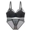 Outono Inverno Sutiã de Renda Respirável Sexy Confortável Reunião para Seios Pequenos Suporte Sem Fio Suporte Lateral Roupa Íntima Espessada Conjunto Feminino
