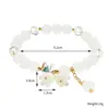 Pulsera Joyería Estilo Nacional, Pulsera Flor de Lirio del Valle Estilo Chino, Cuentas de Buda Tapa de Leche, Pulsera Flor Explosión, Cuentas Redondas de 10 mm, Pulsera de Perlas de Imitación