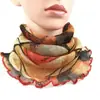 Bufanda para Colgar en Oreja de Seda Dorada para Mujer Primavera y Verano Versátil Protector Solar Manga para Cuello Velos Cubre Cuello Multifuncionales Bufanda de Seda Pequeña Variada de Cuello Alto