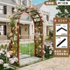 Arco para Flores Base de Madera Anticorrosión Estructura para Trepar Valla Decorativa para Patio Exterior Reja para Valla Exterior Soporte para Uvas