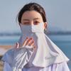 Protetor solar Máscara facial feminina de seda de gelo Máscara facial resistente a UV Artefato de proteção do pescoço Véu pendurado na orelha de verão