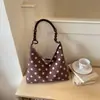 Bolsa Casual de Bolinhas para Mulheres, Novo Modelo de Verão 2026, Bolsa de Ombro em Camurça, Bolsa Tote Grande Capacidade para o Dia a Dia