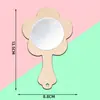 DIY Embrião Branco Espelho Pequeno de Madeira Artesanato Infantil Molde de Madeira Floco de Neve Lama Argila Ultra Leve Espelho Artesanal para Pintura